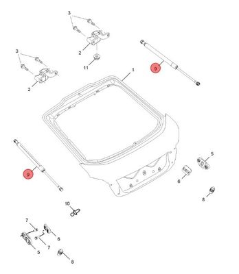 Concurrerende autoonderdelen Gasveer Lift Ondersteunt Arm Back Door Stay Assy Voor MG6/MG6-12