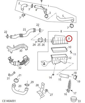 Universaal auto-inrichtingsluchtfilter voor MAXUS EV80/FCV80/RV80B/V80 C00032808 C00002453