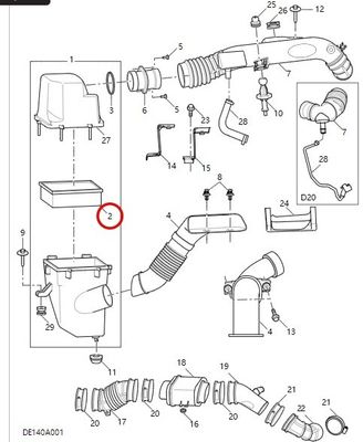 OEM NO C00016587 Originele universele autoonderdelen luchtfilter voor Maxus G10/G20 2.0T