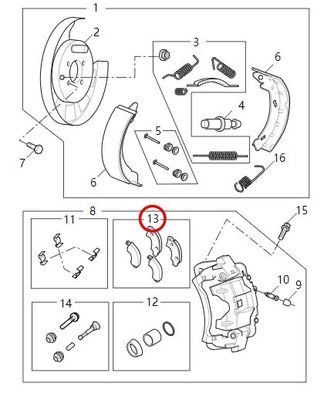 Best Cars Automotive Parts Bremsplaten c00013531 Achterste wrijvingsblokken