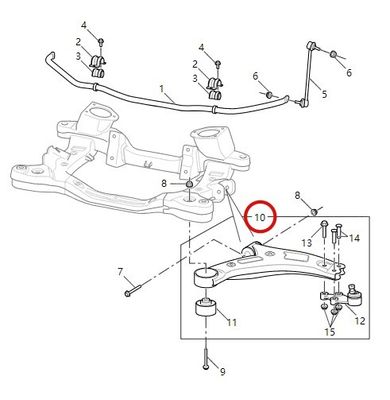 Voorste onderste bedieningsarm voor EG 10/EUNIQ 7/G 10/G 20 Auto-onderdelen 60x6x28cm