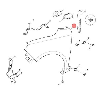 Autoonderdelen Auto Links voor Fender Leaf Plate voor MG3/MG3-14 10059579 ijzer 90x90x21cm