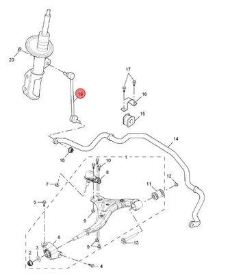 Metalen voorste stabilisator voor MG gs/ERX5/RX5-19/RX5 Direct Auto Suspension