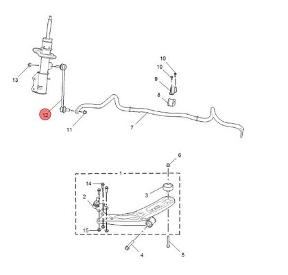 Direct verkoop ijzeren voorste stabilisatorstaaf voor EMG6/MG6/ER6/RW-EI5/RW-EI20 10194392