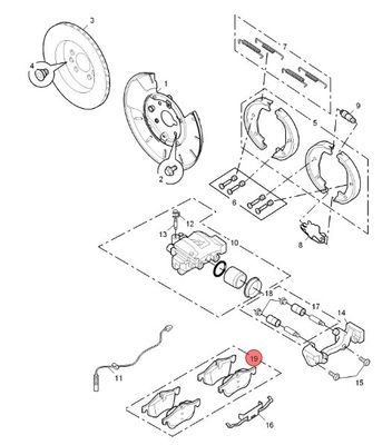 ROEWE SAIC Auto Fitting Achterremkussens voor MG6 RW 550/750 SFP90005A tegen betaalbare prijs